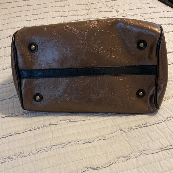 Gigi Hill Cooper Colored Floral Embossed Handbag. - Picture 2 of 10